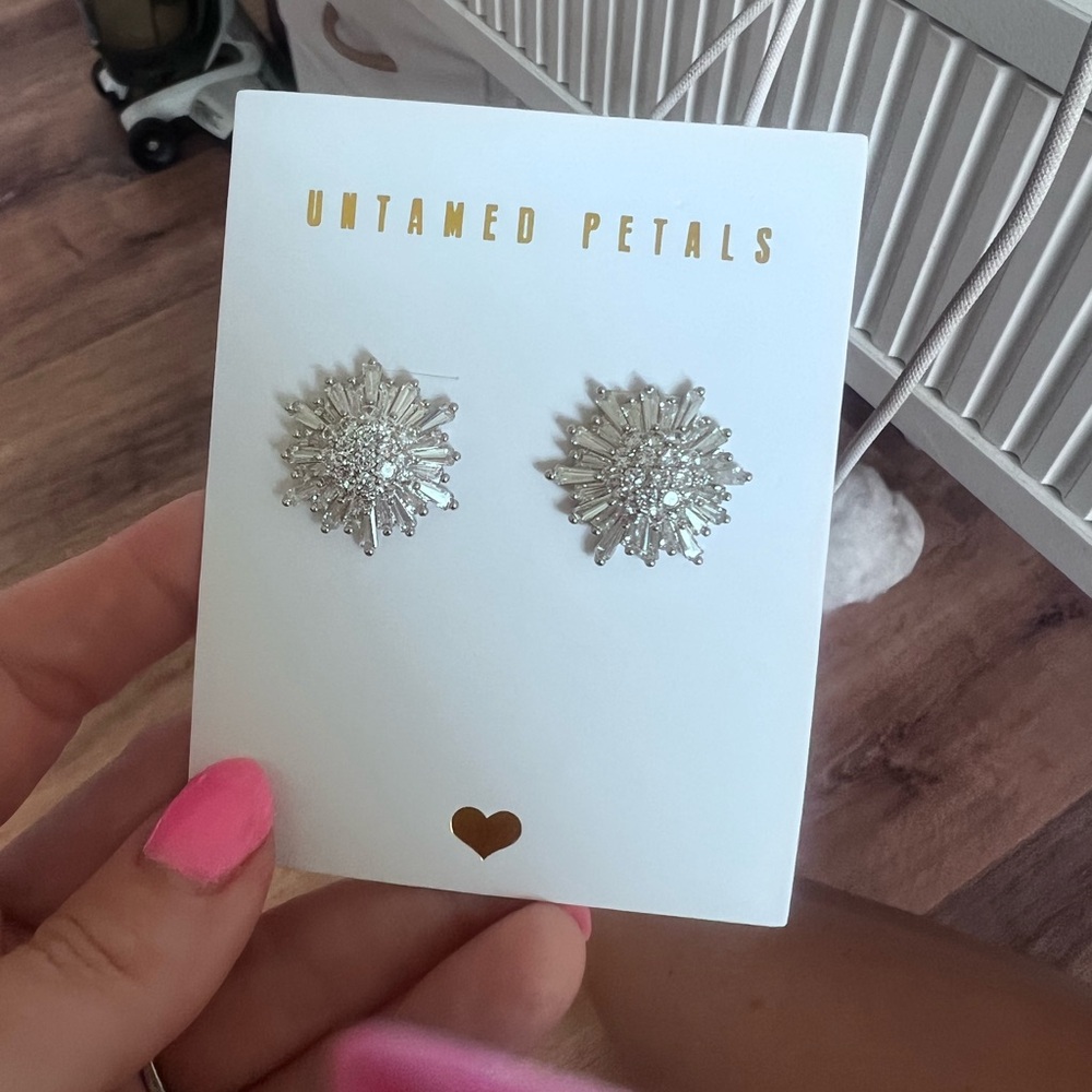 Untamed Petals Silver Celestial Earrings